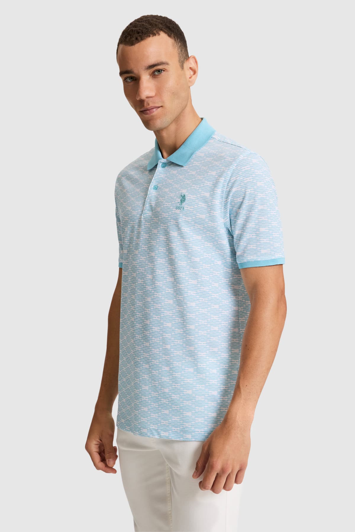 تیشرت مردانه U.S. Polo Assn. Aqua فیت معمولی یقه پولو مدل 50326959-VR007 تیشرت مردانه U.S. Polo Assn. Aqua فیت معمولی یقه پولو مدل 50326959-VR007