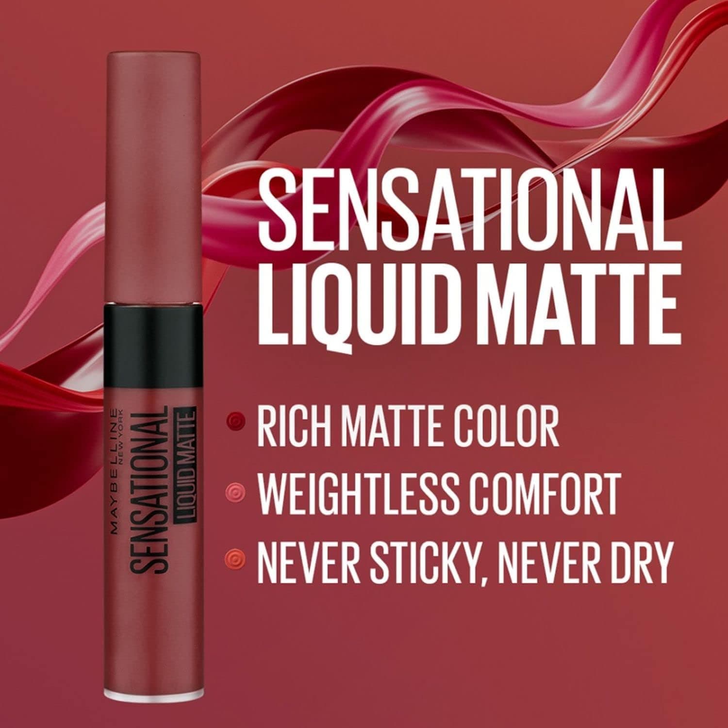 رژ لب مایع مات MAYBELLINE غیرچسبناک و غیرخشککننده Sensational Liquid Matte مدل 21 Nude Nuance 7ml رژ لب مایع مات MAYBELLINE غیرچسبناک و غیرخشککننده Sensational Liquid Matte مدل 21 Nude Nuance 7ml