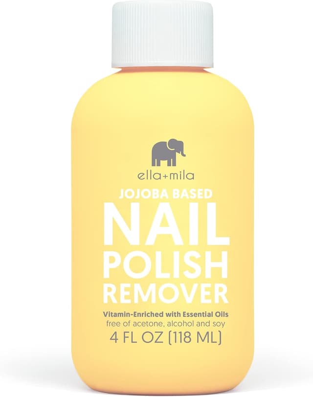 پاککننده لاک ناخن ella+mila بدون استون و غیرسمی حاوی روغن جوجوبا و ویتامینها 4 fl oz پاککننده لاک ناخن ella+mila بدون استون و غیرسمی حاوی روغن جوجوبا و ویتامینها 4 fl oz