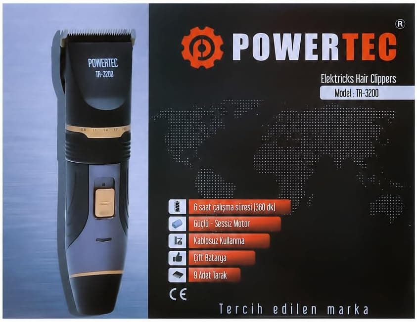 ریشتراش مردانه Powertec مدل Tr-3200 کد 6935016800808 ریشتراش مردانه Powertec مدل Tr-3200 کد 6935016800808