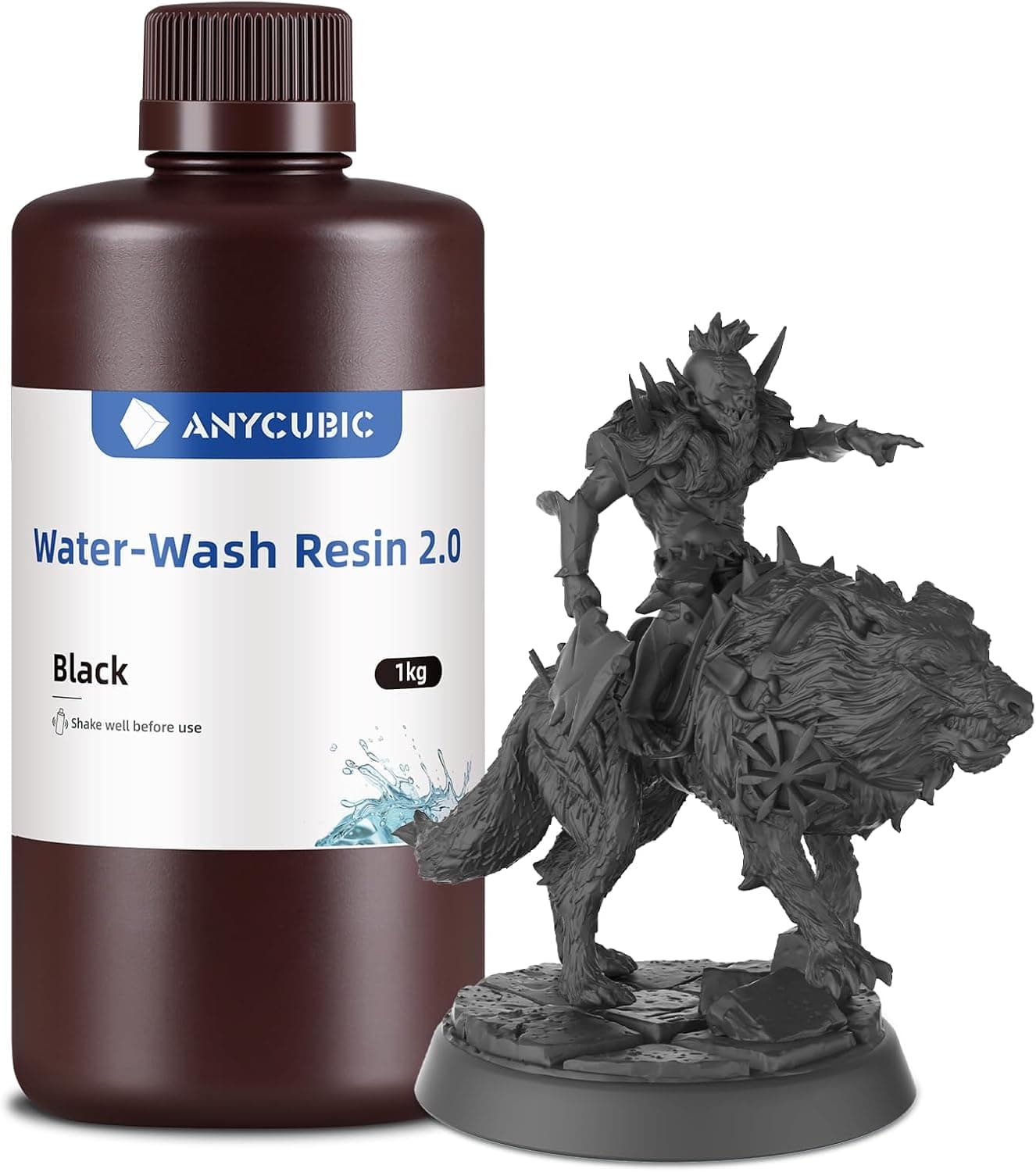 رزین پرینتر سه بعدی ANYCUBIC قابل شستشو با آب 405nm مشکی 1000g رزین پرینتر سه بعدی ANYCUBIC قابل شستشو با آب 405nm مشکی 1000g