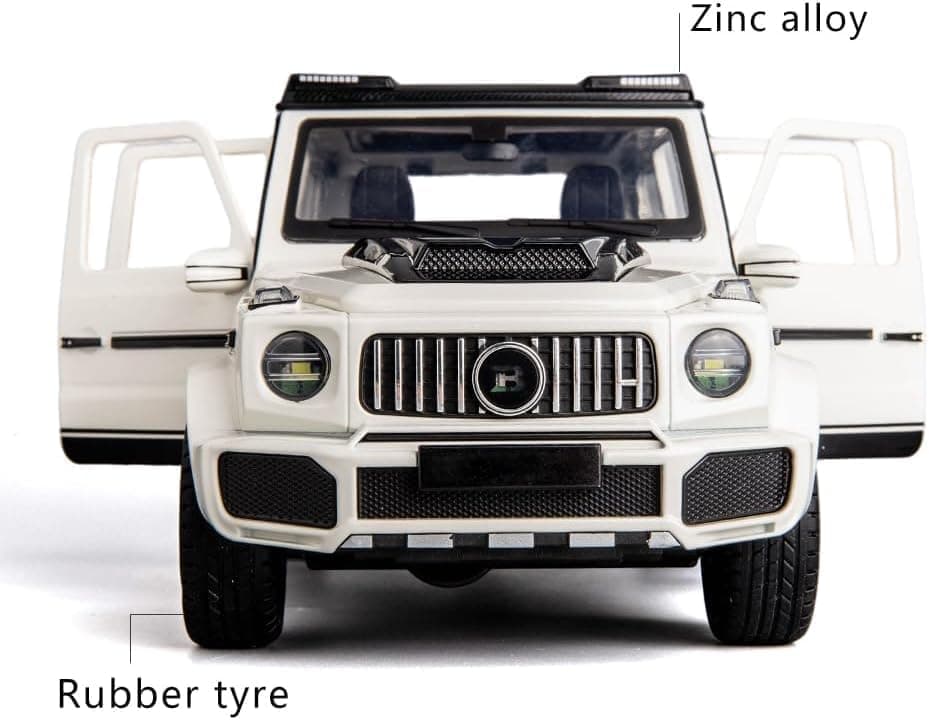 ماشین اسباببازی کودکان Swift مدل Mercedes Benz G63 AMG V12، مقیاس 1:24، فلزی عقبکش با صدا و نور سفید ماشین اسباببازی کودکان Swift مدل Mercedes Benz G63 AMG V12، مقیاس 1:24، فلزی عقبکش با صدا و نور سفید