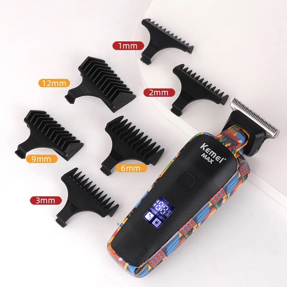 ماشین اصلاح موی سر و صورت مردانه KEMEI بیسیم و شارژی با نمایشگر LCD مدل KM-MAX5090 ماشین اصلاح موی سر و صورت مردانه KEMEI بیسیم و شارژی با نمایشگر LCD مدل KM-MAX5090