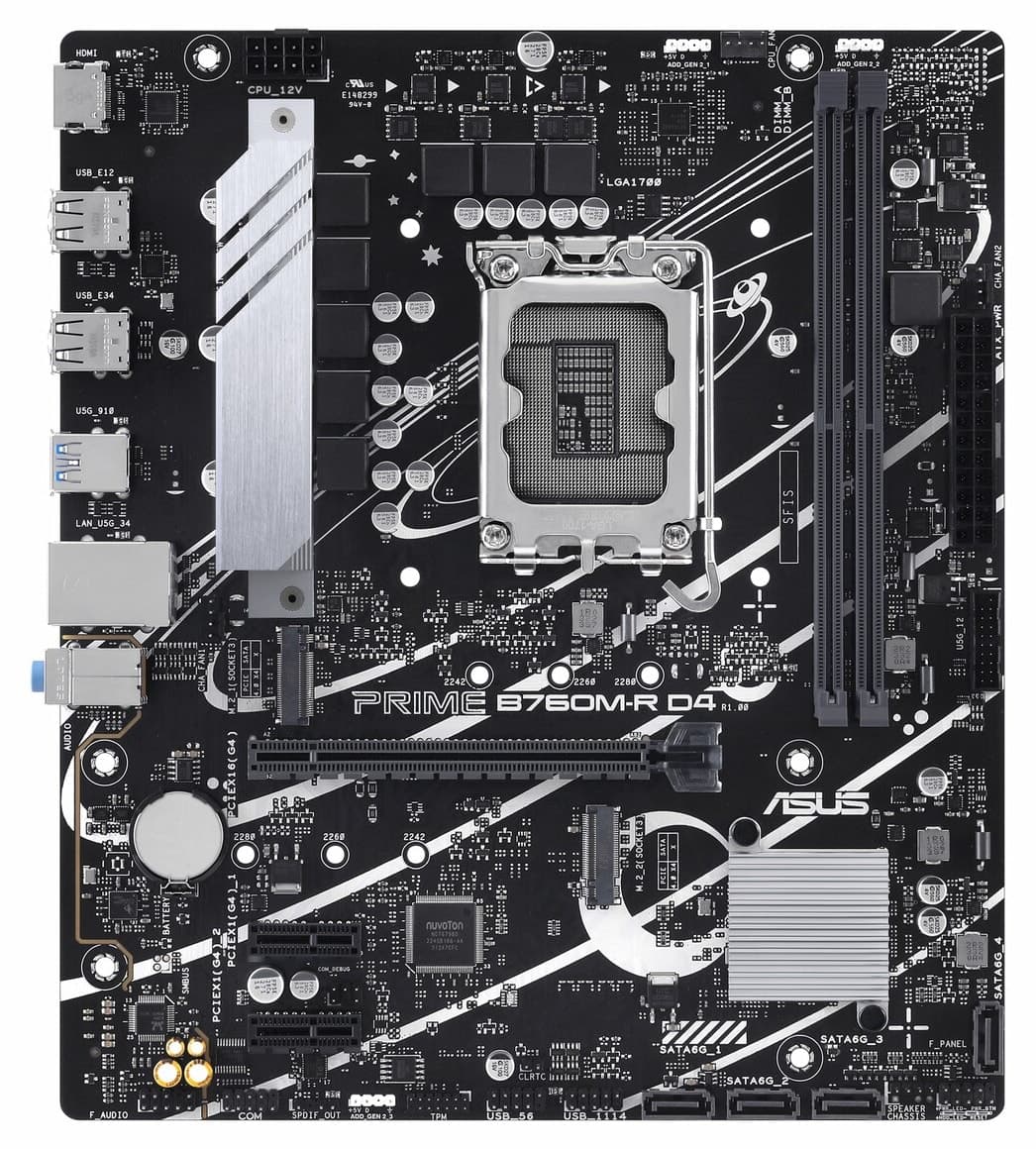 مادربرد ASUS مدل Prime B760M-R D4 mATX DDR4 5333MHz سوکت 1700P مادربرد ASUS مدل Prime B760M-R D4 mATX DDR4 5333MHz سوکت 1700P
