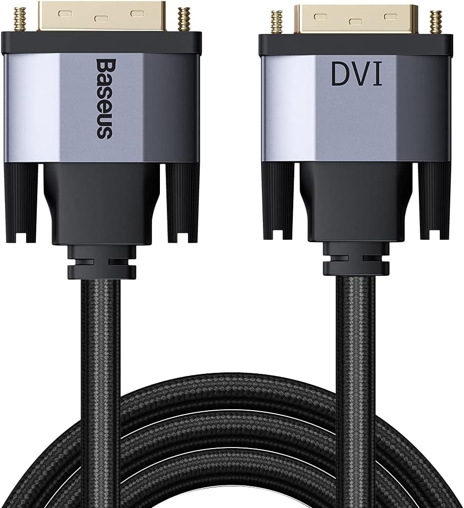 کابل انتقال تصویر DVI به DVI Baseus به طول 1 متر مشکی و خاکستری کابل انتقال تصویر DVI به DVI Baseus به طول 1 متر مشکی و خاکستری