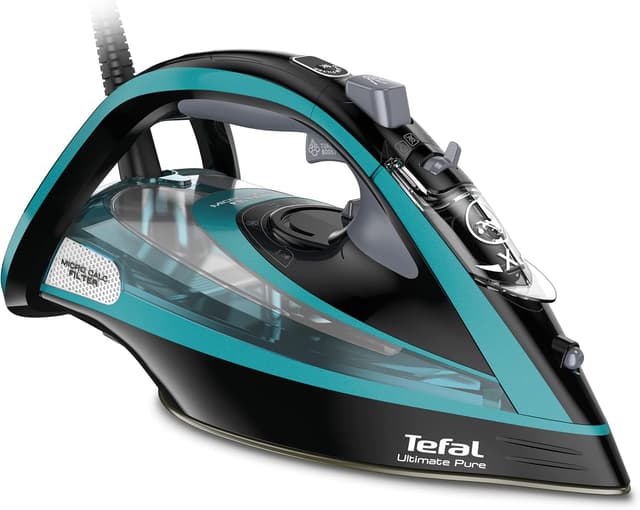 اتوی بخار Tefal Ultimate Pure مدل FV9844 با بخاردهی مداوم 60 gr و لحظهای 250 gr، توان 3200 Watt اتوی بخار Tefal Ultimate Pure مدل FV9844 با بخاردهی مداوم 60 gr و لحظهای 250 gr، توان 3200 Watt