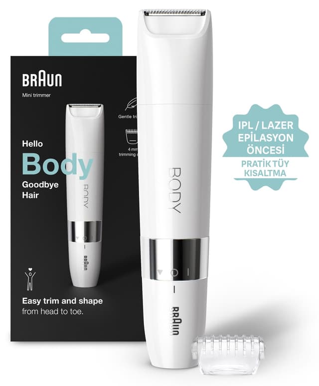 تریمر بدن Braun مینی با شانه تنظیم، برس تمیزکننده مدل BS1000 تریمر بدن Braun مینی با شانه تنظیم، برس تمیزکننده مدل BS1000