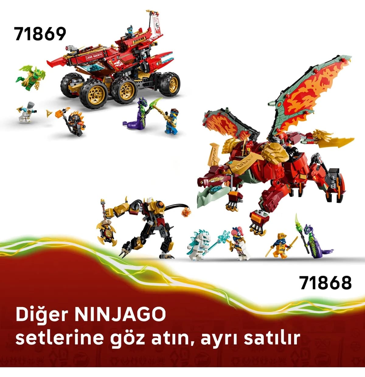 لگو NINJAGO کشتی زمینی مدل 71869 با 1214 قطعه لگو NINJAGO کشتی زمینی مدل 71869 با 1214 قطعه