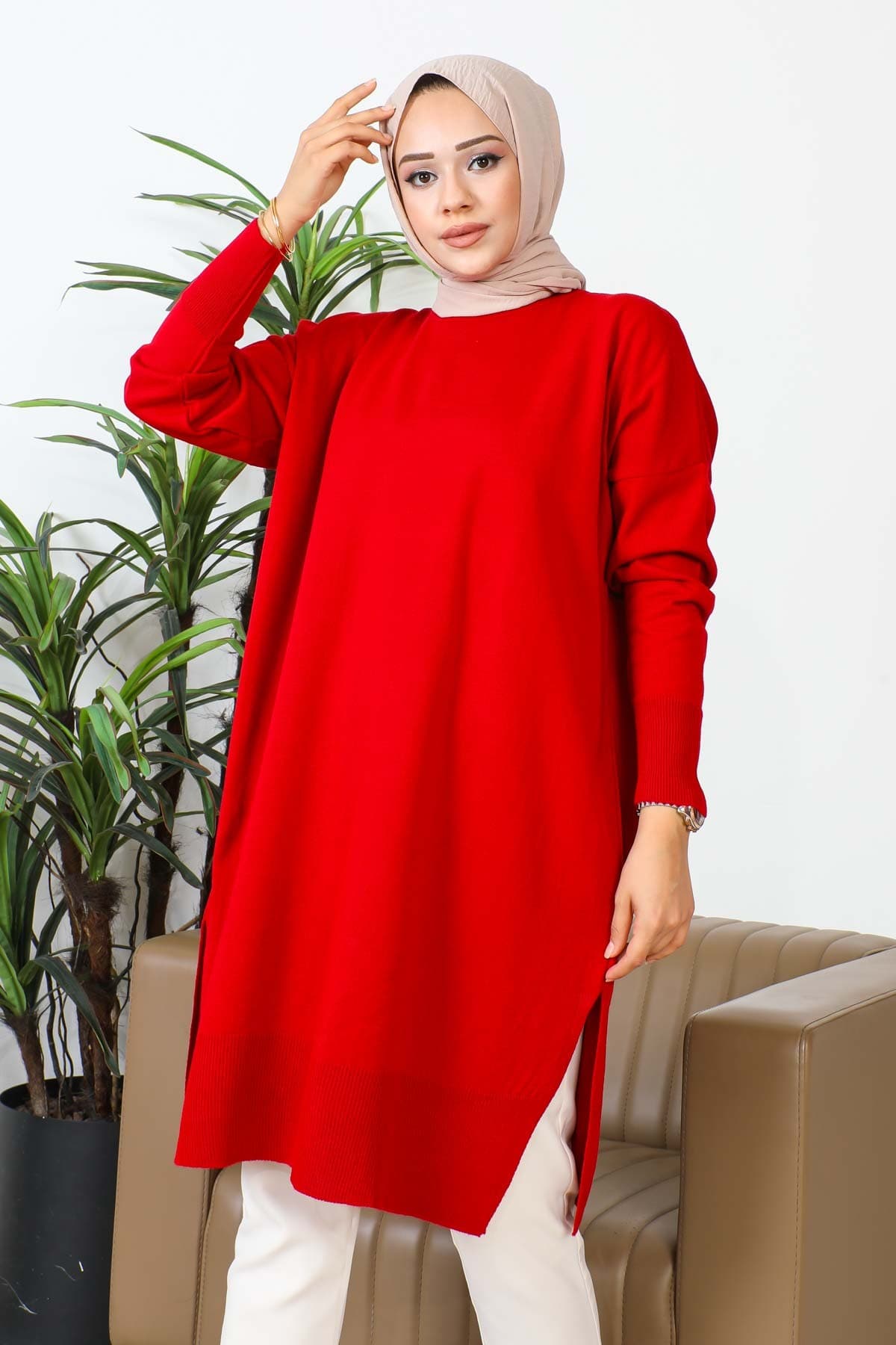تونیک تریکو زنانه İmajButik بوردو یقه گرد مرسریزه سالاش تونیک تریکو زنانه İmajButik بوردو یقه گرد مرسریزه سالاش