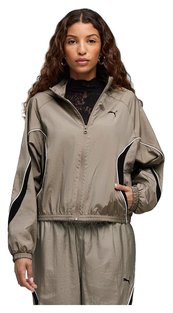 ژاکت زنانه Puma Sport Woven خاکستری روزمره مدل 69404981 ژاکت زنانه Puma Sport Woven خاکستری روزمره مدل 69404981