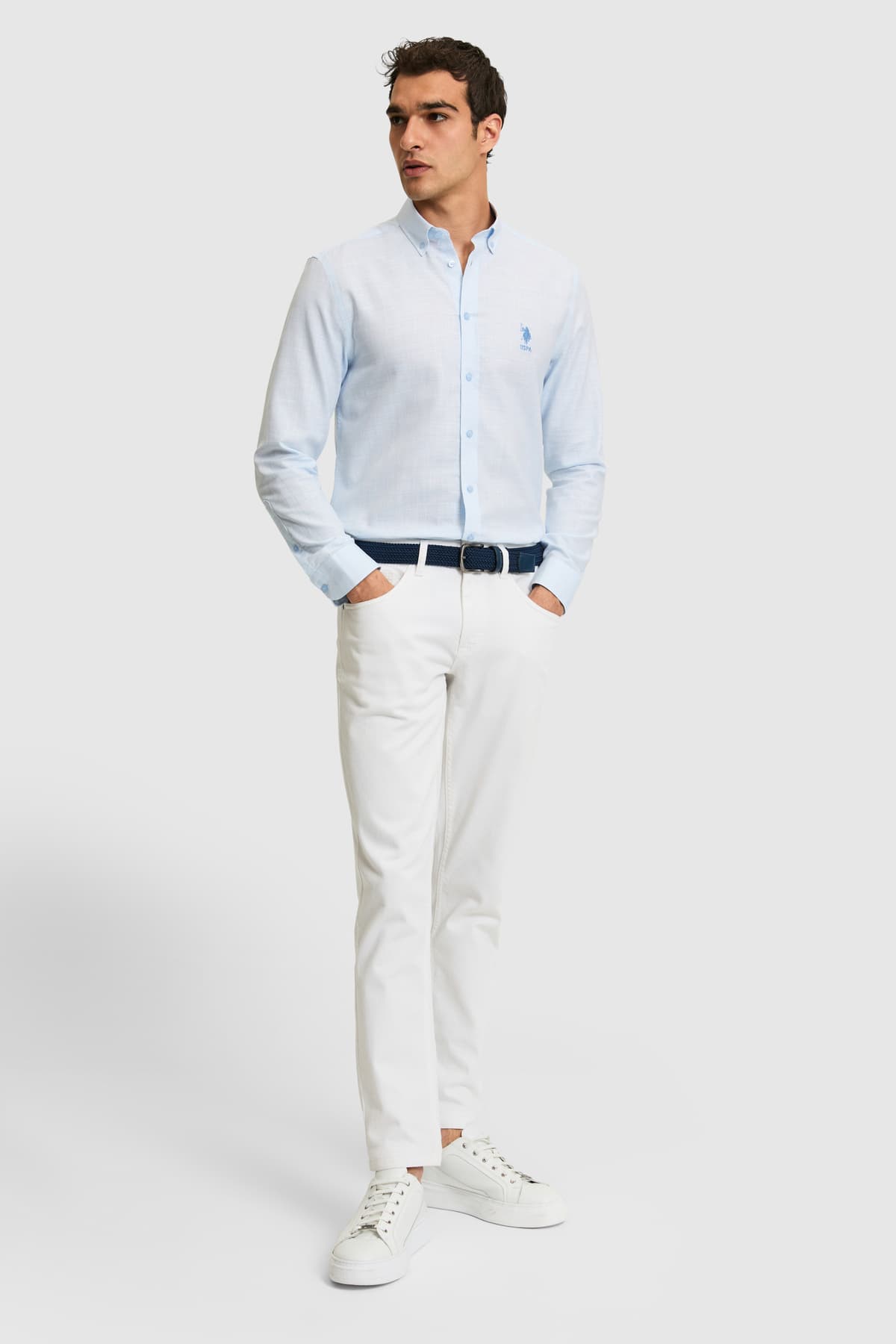 پیراهن مردانه U.S. Polo Assn. آستینبلند آبی روشن مدل 50324718-VR003 پیراهن مردانه U.S. Polo Assn. آستینبلند آبی روشن مدل 50324718-VR003