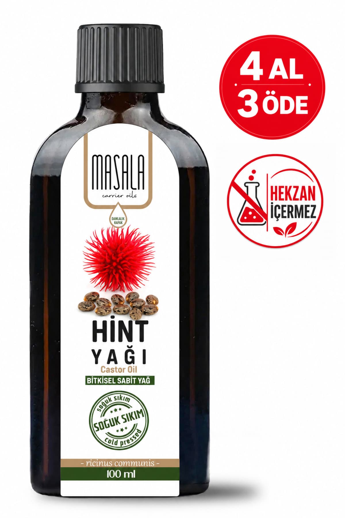 روغن کرچک Masala شیشهای 100 ml خالص و بدون افزودنی سرد فشرده روغن کرچک Masala شیشهای 100 ml خالص و بدون افزودنی سرد فشرده