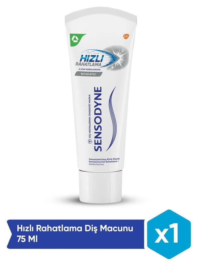 خمیر دندان Sensodyne سریع تسکین بخش سفیدکننده 75ml خمیر دندان Sensodyne سریع تسکین بخش سفیدکننده 75ml