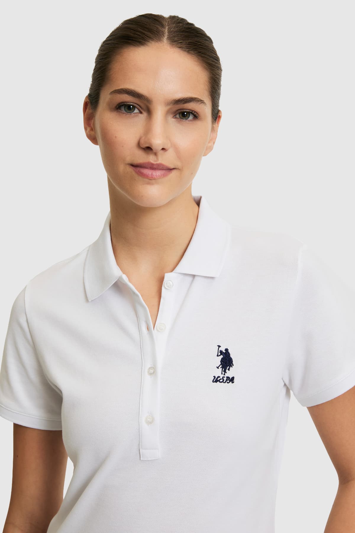 تیشرت زنانه U.S. Polo Assn. سفید یقه پولو بیسیک مدل 50321798-VR013 تیشرت زنانه U.S. Polo Assn. سفید یقه پولو بیسیک مدل 50321798-VR013
