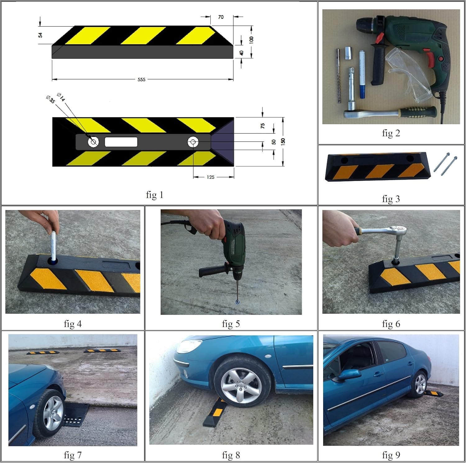توقفگاه لاستیکی کف گاراژ SNS SAFETY سایز 21.6x5.9x3 اینچ توقفگاه لاستیکی کف گاراژ SNS SAFETY سایز 21.6x5.9x3 اینچ