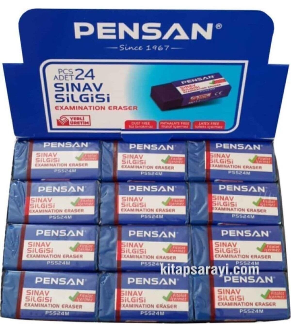پاککن امتحانی Pensan آبی بسته 24 تایی نرم بدون ردپا پاککن امتحانی Pensan آبی بسته 24 تایی نرم بدون ردپا