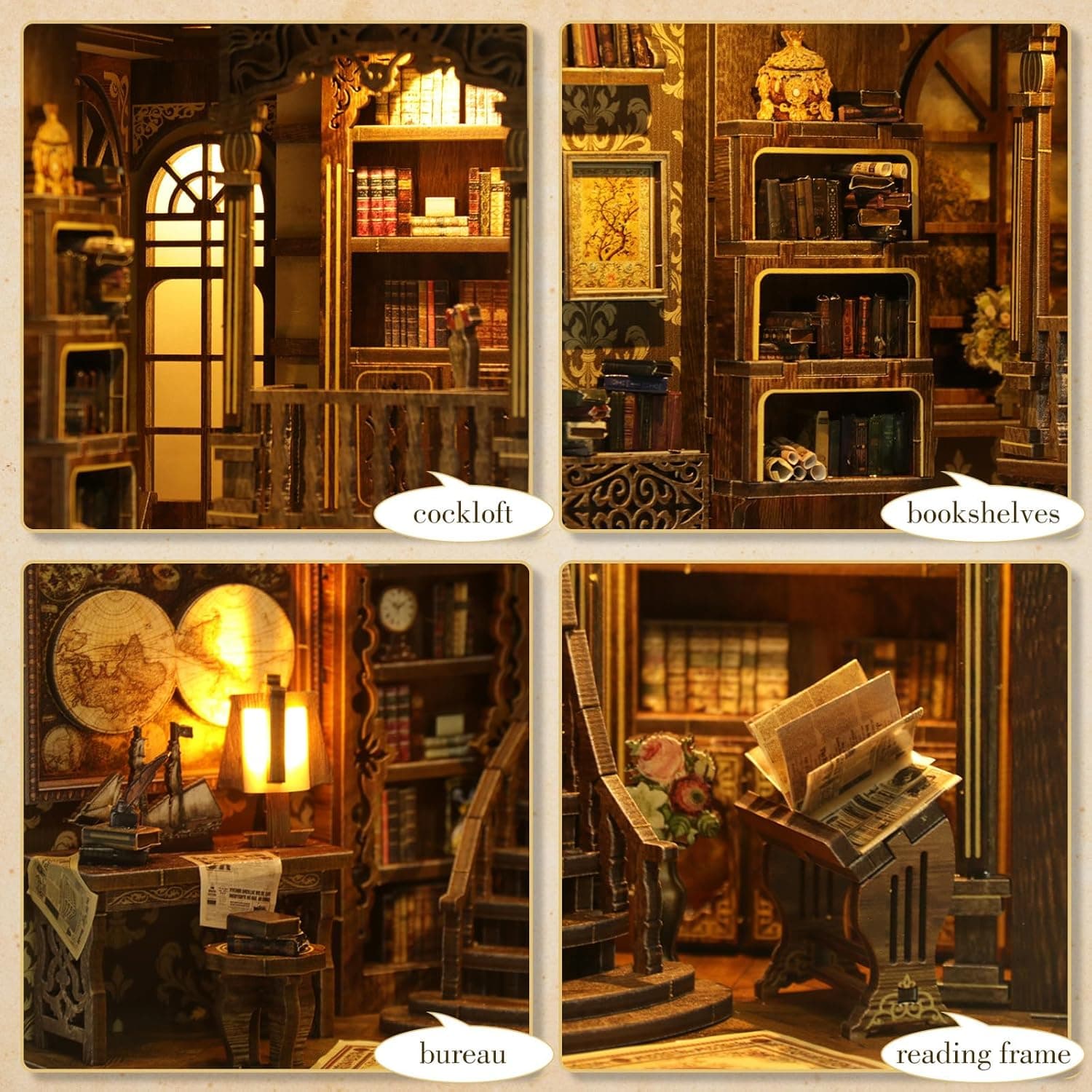 کیت بوکناک Cuiwos پازل چوبی مینیاتوری با چراغهای LED مدل Classic Edition کیت بوکناک Cuiwos پازل چوبی مینیاتوری با چراغهای LED مدل Classic Edition