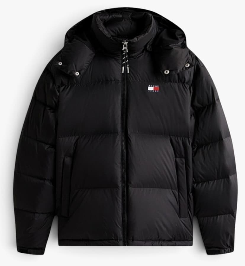 ژاکت مردانه Tommy Hilfiger نایلونی بازیافتی ضدپارگی یقه ایستاده مچبند طوفان لوگودار ژاکت مردانه Tommy Hilfiger نایلونی بازیافتی ضدپارگی یقه ایستاده مچبند طوفان لوگودار