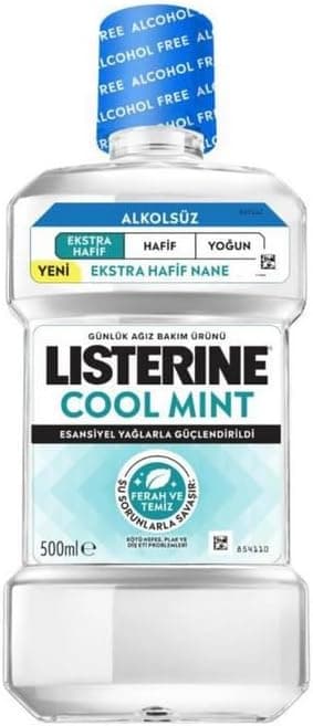 دهانشویه Listerine با طعم نعناع خنک و بسیار ملایم بدون الکل 500 Mililitre دهانشویه Listerine با طعم نعناع خنک و بسیار ملایم بدون الکل 500 Mililitre