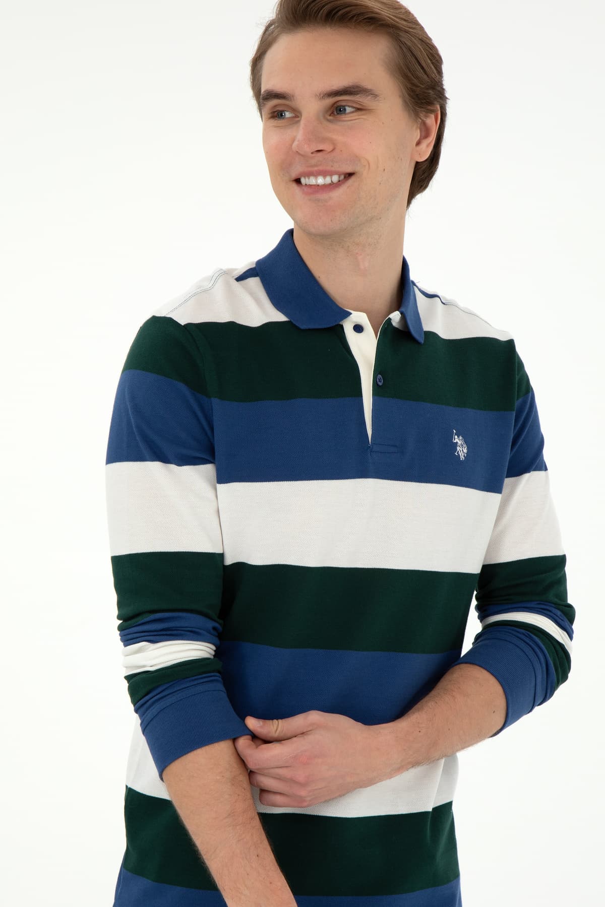 سویشرت مردانه U.S. Polo Assn. فیت معمولی یقه پولو سبز تیره مدل 50293428-VR079 سویشرت مردانه U.S. Polo Assn. فیت معمولی یقه پولو سبز تیره مدل 50293428-VR079