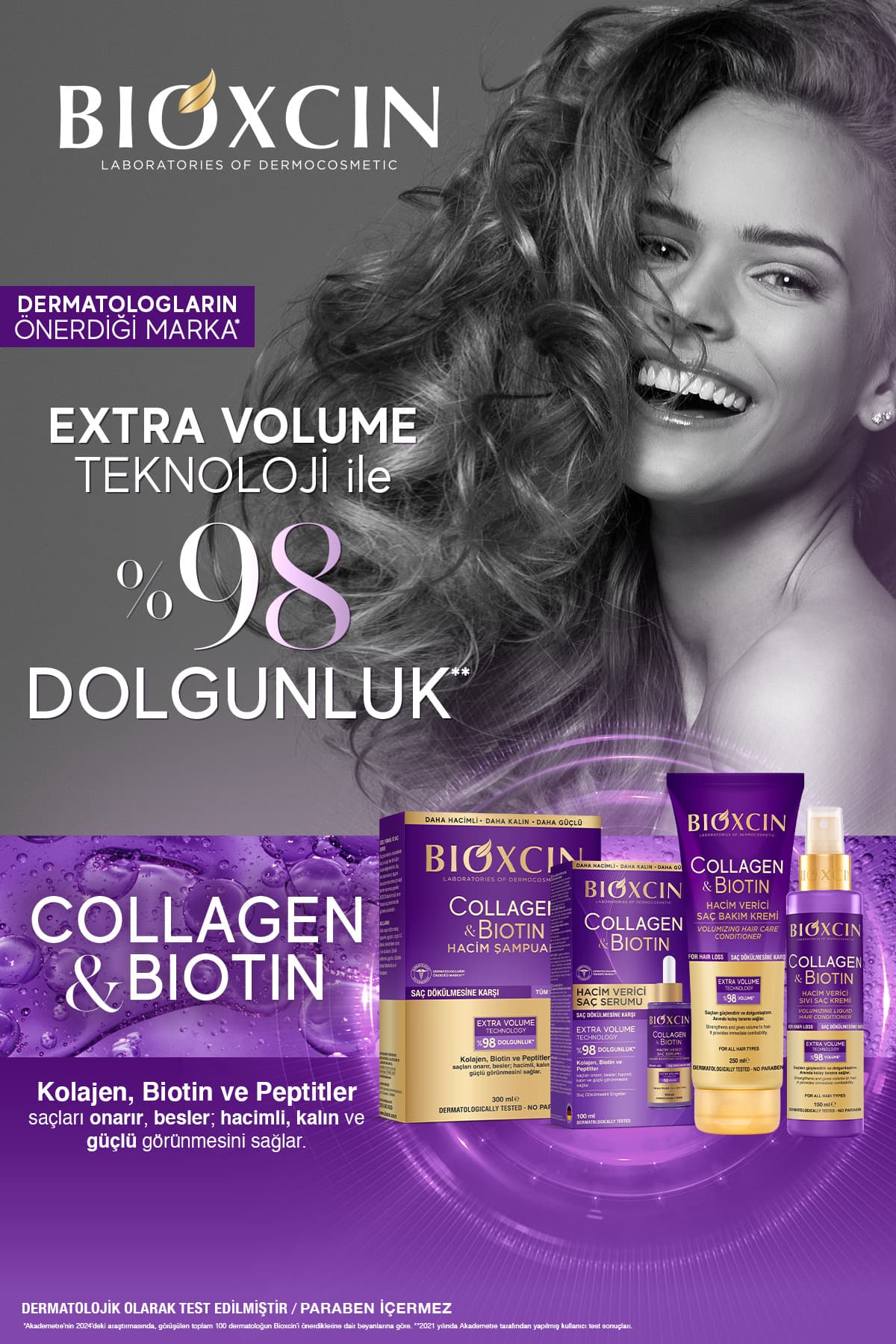 شامپو Bioxcin حجمدهنده حاوی کلاژن و بیوتین برای موهای نازک و کمپشت 3 X 300 ml شامپو Bioxcin حجمدهنده حاوی کلاژن و بیوتین برای موهای نازک و کمپشت 3 X 300 ml