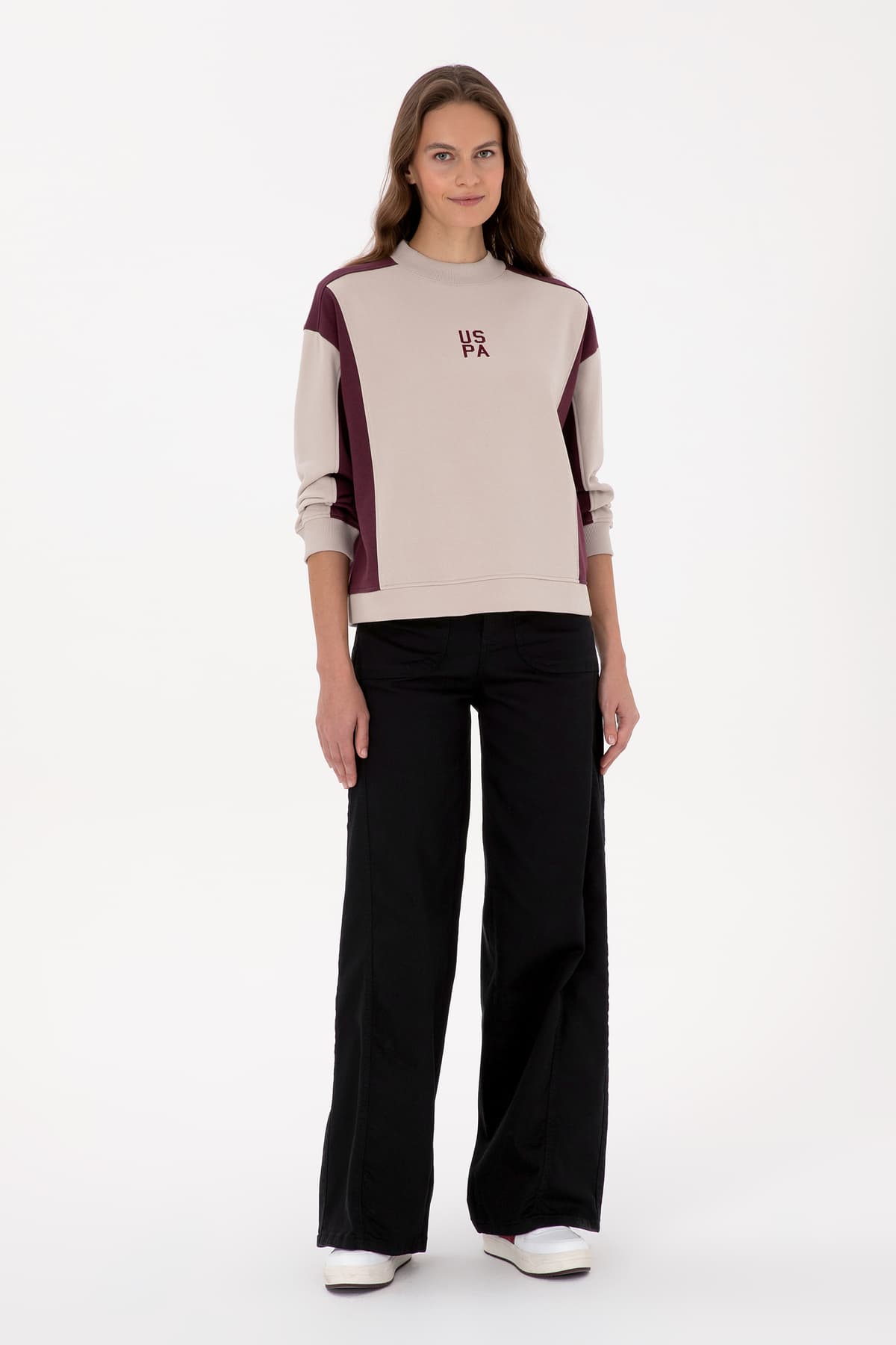 سوئیشرت زنانه U.S. Polo Assn. بوردو یقه گرد مدل 50314951-VR177 سوئیشرت زنانه U.S. Polo Assn. بوردو یقه گرد مدل 50314951-VR177