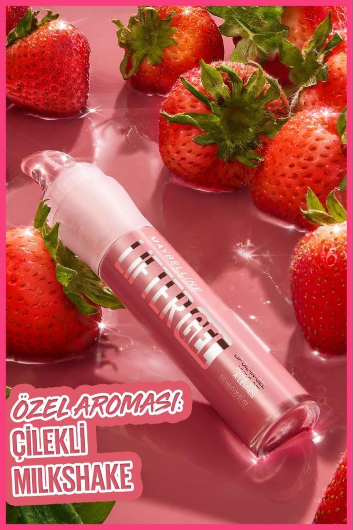برق لب براق و مرطوبکننده Maybelline New York مدل Lifter Gel -06 Strawberry Shake برق لب براق و مرطوبکننده Maybelline New York مدل Lifter Gel -06 Strawberry Shake