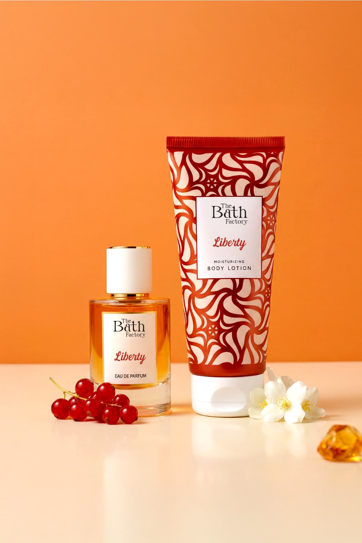 ست عطر Liberty حجم 50 میلیلیتر به همراه لوسیون بدن Liberty حجم 200 میلیلیتر از برند THE BATH FACTORY ست عطر Liberty حجم 50 میلیلیتر به همراه لوسیون بدن Liberty حجم 200 میلیلیتر از برند THE BATH FACTORY
