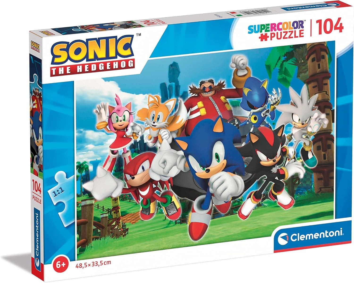 پازل 104 قطعهای کودکان ۶ سال Clementoni Sonic Supercolor مدل 27159 پازل 104 قطعهای کودکان ۶ سال Clementoni Sonic Supercolor مدل 27159