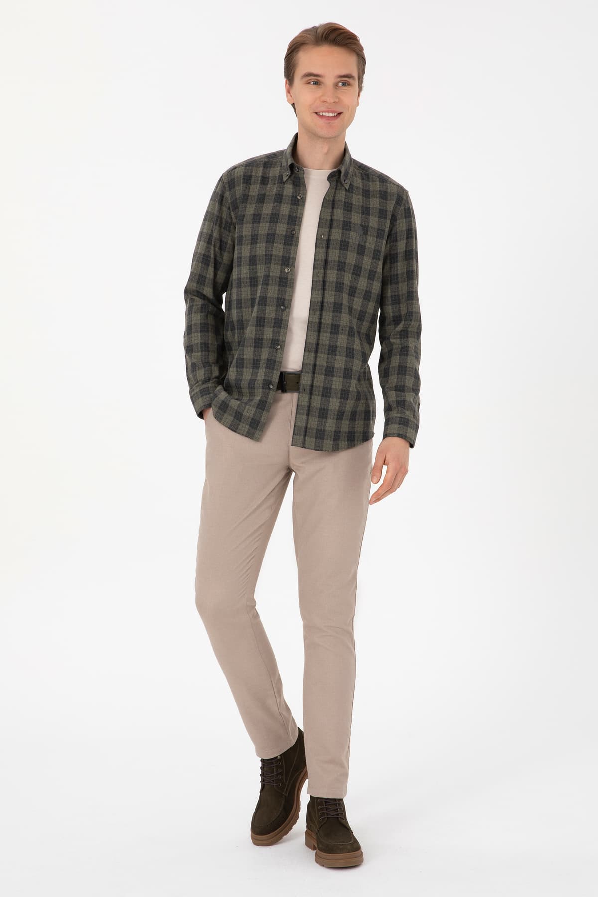 پیراهن مردانه آستینبلند U.S. Polo Assn. سبز خاکی روشن مدل 50308482-VR183 پیراهن مردانه آستینبلند U.S. Polo Assn. سبز خاکی روشن مدل 50308482-VR183