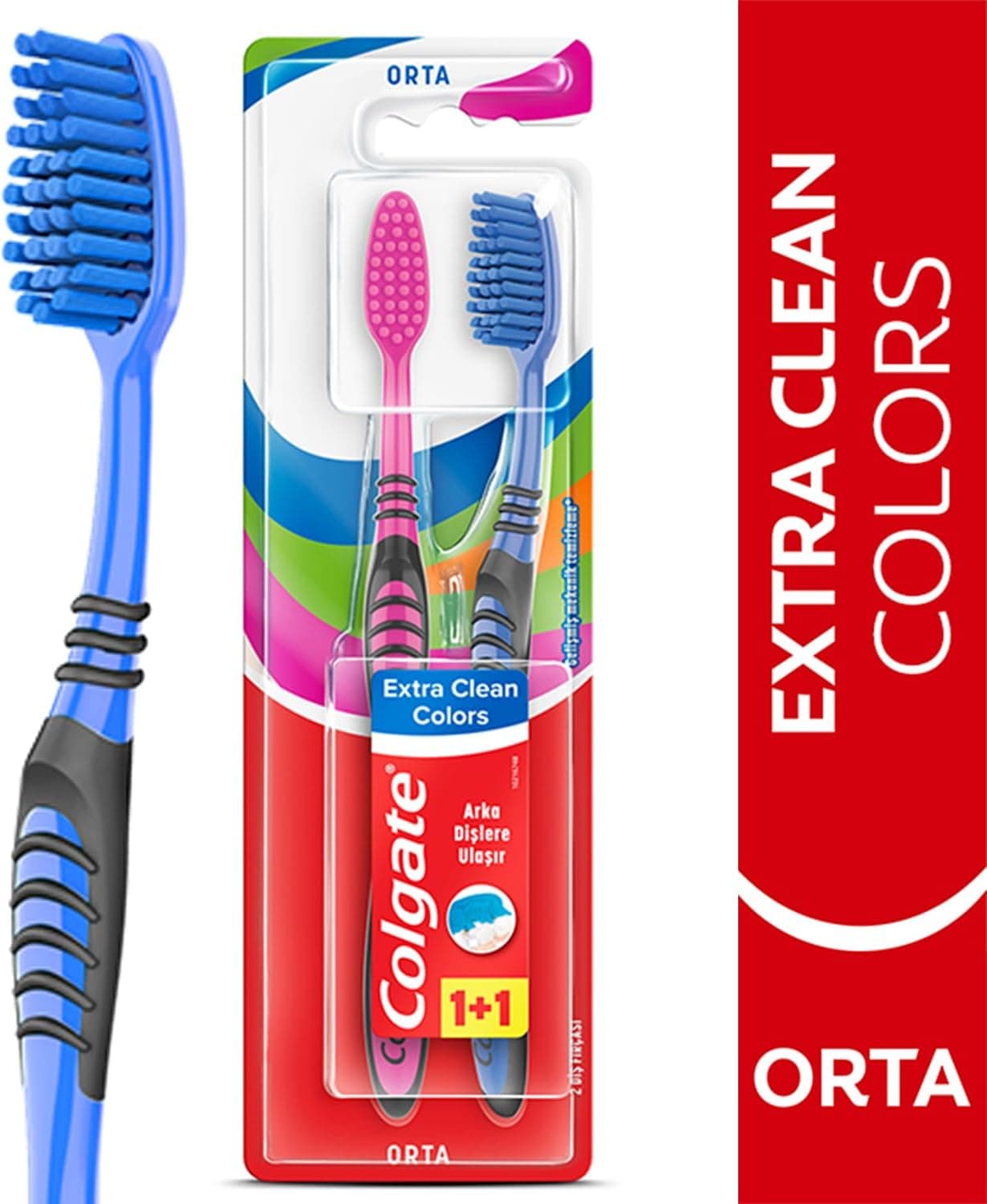 مسواک Colgate Extra Clean Colors 1+1 مسواک Colgate Extra Clean Colors 1+1