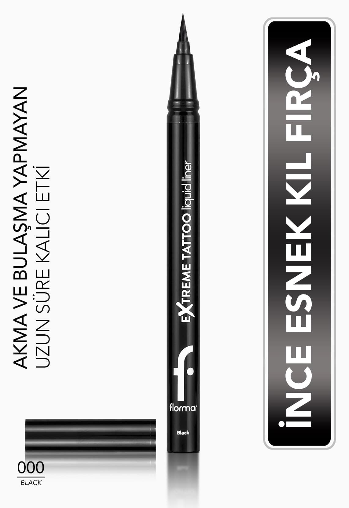 خط چشم مایع Flormar Extreme Tattoo با رنگدانه قوی، پایان مات و بدون ریزش خط چشم مایع Flormar Extreme Tattoo با رنگدانه قوی، پایان مات و بدون ریزش