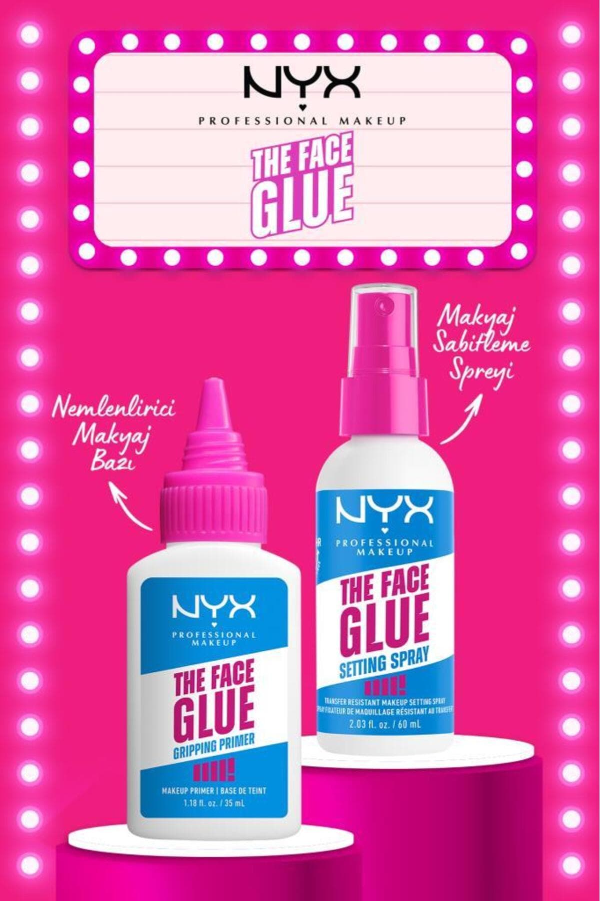 پرایمر مرطوبکننده و اسپری تثبیتکننده آرایش NYX Professional Makeup Face Glue پرایمر مرطوبکننده و اسپری تثبیتکننده آرایش NYX Professional Makeup Face Glue