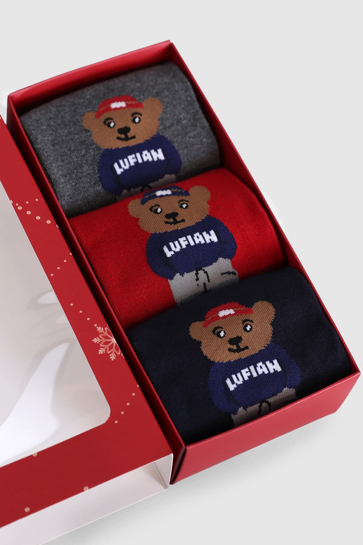 جوراب مردانه LUFIAN ست 3 تایی Bear استاندارد جوراب مردانه LUFIAN ست 3 تایی Bear استاندارد