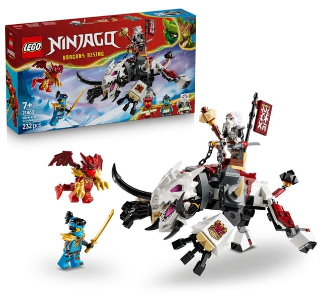 لگو 71863 NINJAGO برای کودکان 7 سال به بالا زیلوار و هیولای اژدهایی Grimtak، 232 قطعه لگو 71863 NINJAGO برای کودکان 7 سال به بالا زیلوار و هیولای اژدهایی Grimtak، 232 قطعه