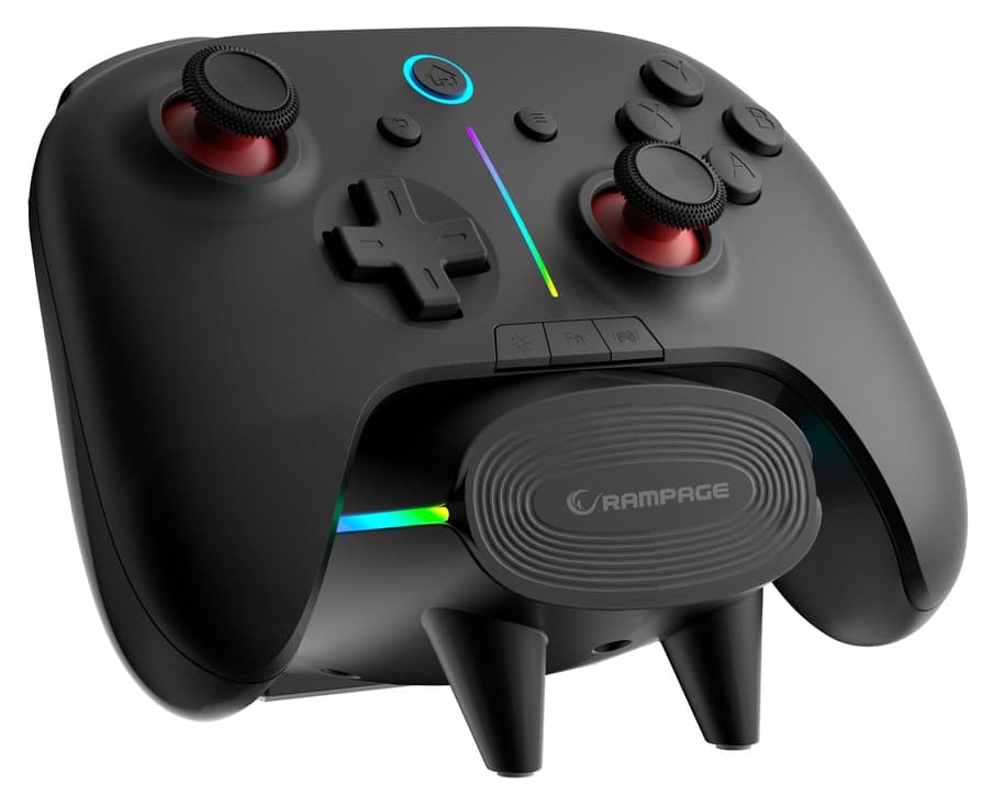 گیمپد Rampage RGB مشکی با ایستگاه شارژ BT 2.4GHz برای PC مدل Hydra Pro گیمپد Rampage RGB مشکی با ایستگاه شارژ BT 2.4GHz برای PC مدل Hydra Pro