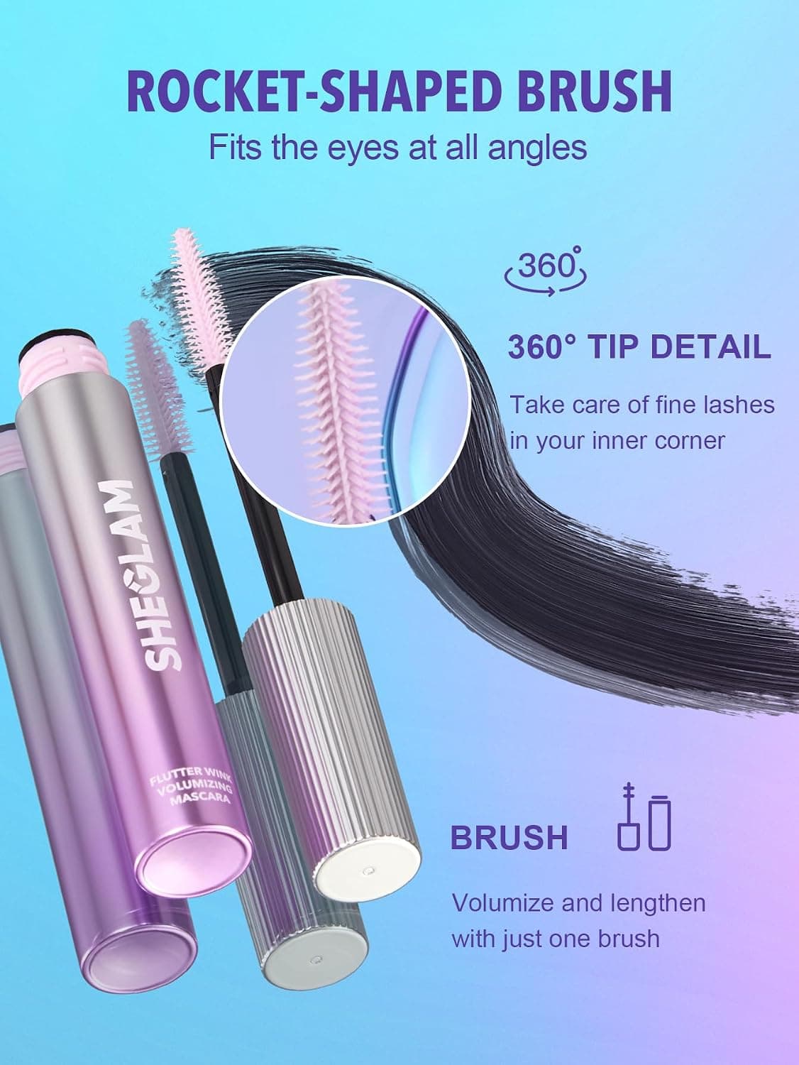 ریمل حجمدهنده مژه SHEGLAM Flutter Wink مشکی، بلندکننده و حالتدهنده ریمل حجمدهنده مژه SHEGLAM Flutter Wink مشکی، بلندکننده و حالتدهنده