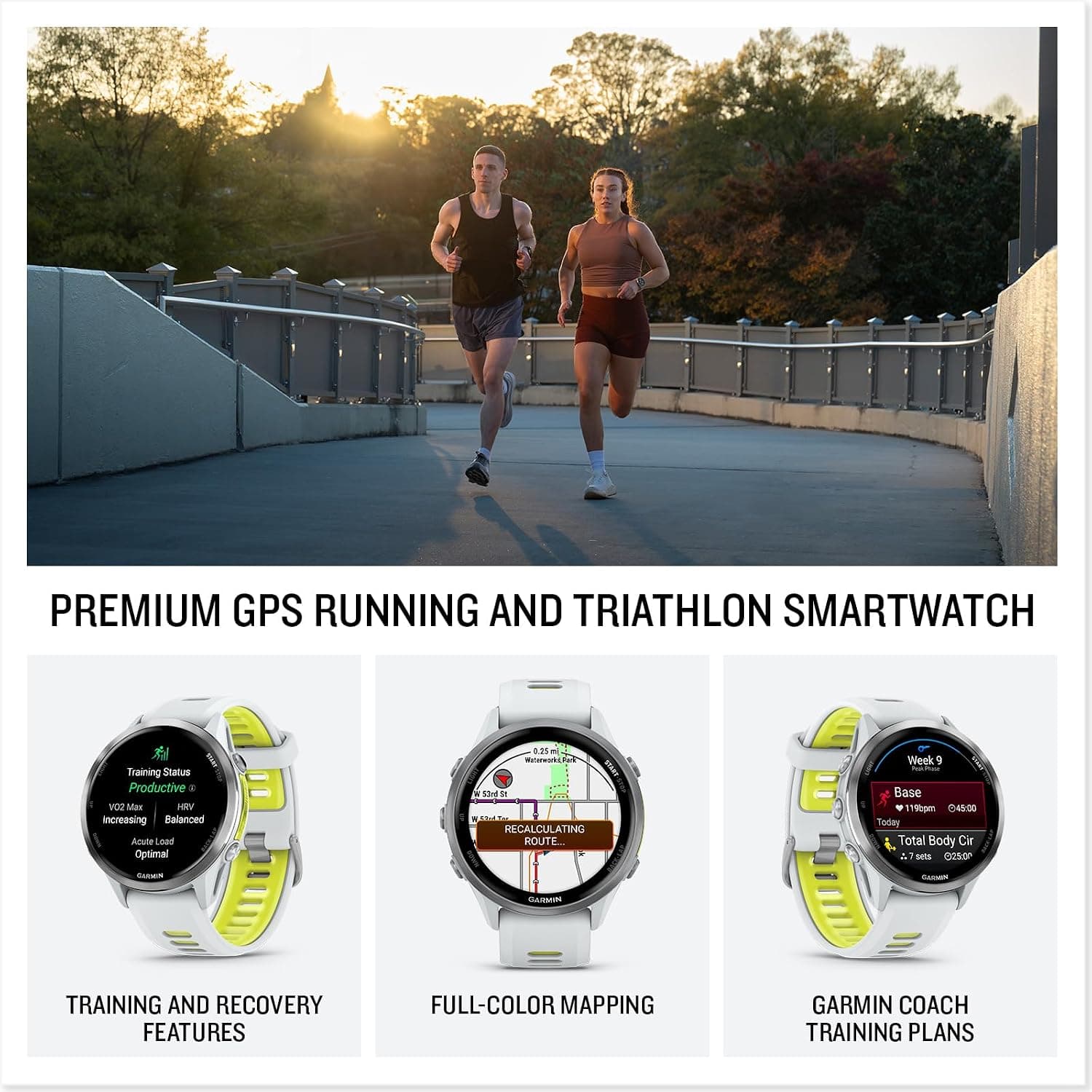 ساعت هوشمند Garmin مدل Forerunner 970 سفید تیتانیومی | زرد ساعت هوشمند Garmin مدل Forerunner 970 سفید تیتانیومی | زرد