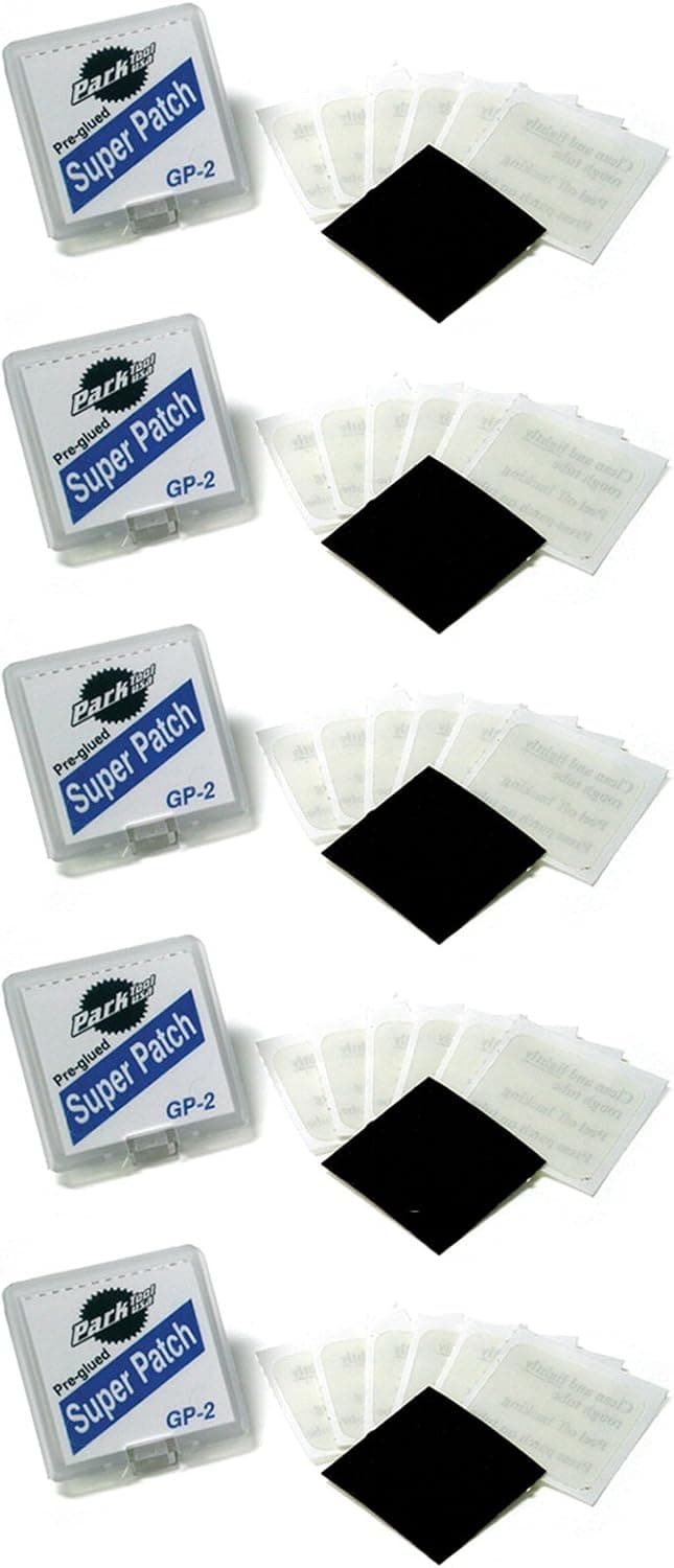 کیت تعمیر پنچری Park Tool چسبدار Super Patch مدل GP-2 بسته 5 عددی کیت تعمیر پنچری Park Tool چسبدار Super Patch مدل GP-2 بسته 5 عددی