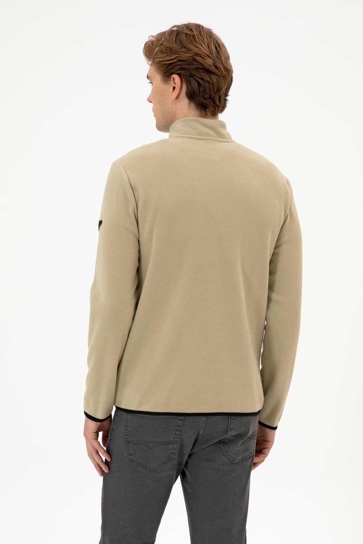 سوئیشرت مردانه U.S. Polo Assn. فیت معمولی پلار نیم زیپ خاکی روشن مدل 50313777-VR183 سوئیشرت مردانه U.S. Polo Assn. فیت معمولی پلار نیم زیپ خاکی روشن مدل 50313777-VR183