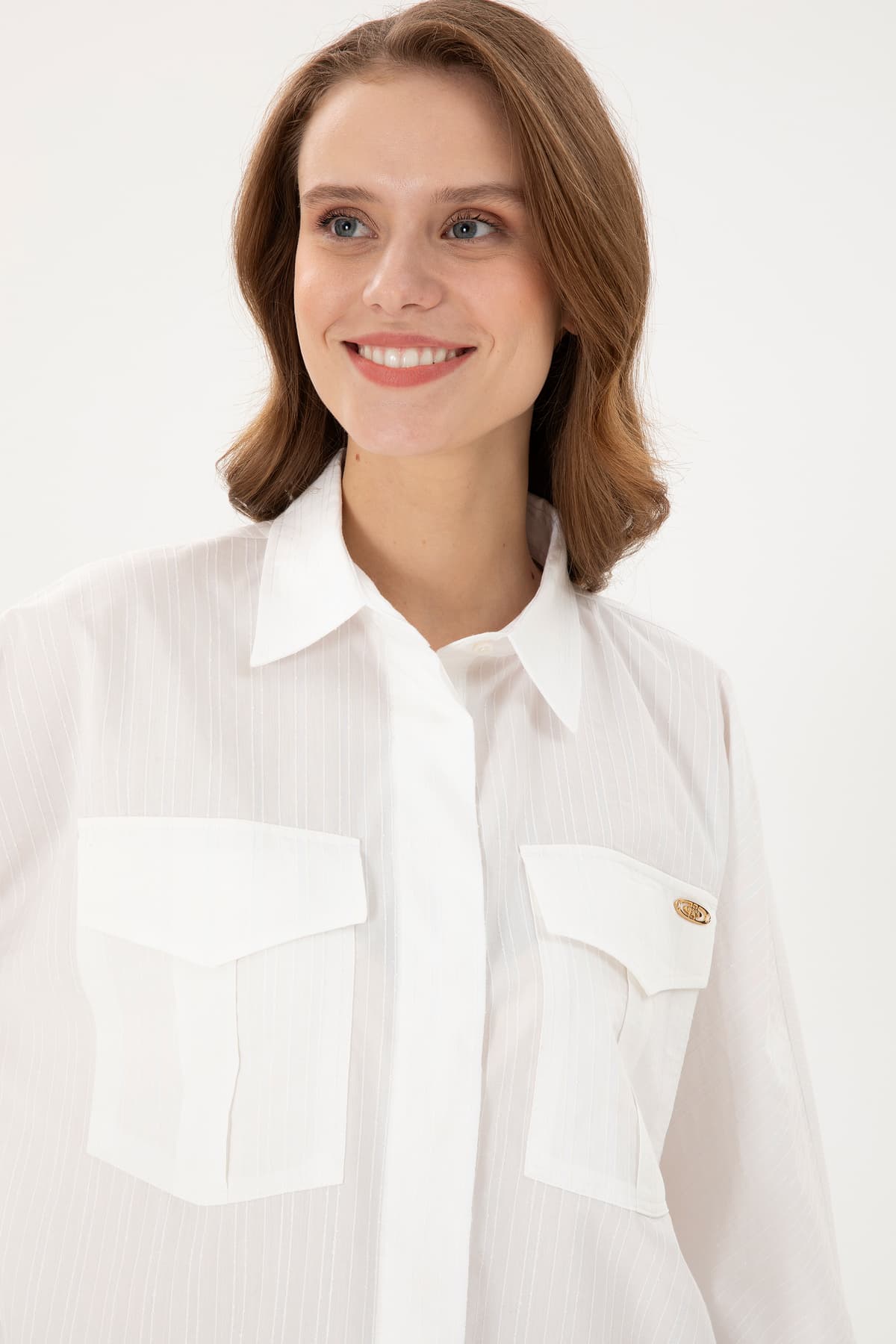 پیراهن زنانه U.S. Polo Assn. آستین بلند کرم مدل 50289995-VR019 پیراهن زنانه U.S. Polo Assn. آستین بلند کرم مدل 50289995-VR019