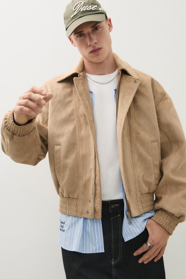 کت مردانه Bershka با افکت سوئد کت مردانه Bershka با افکت سوئد