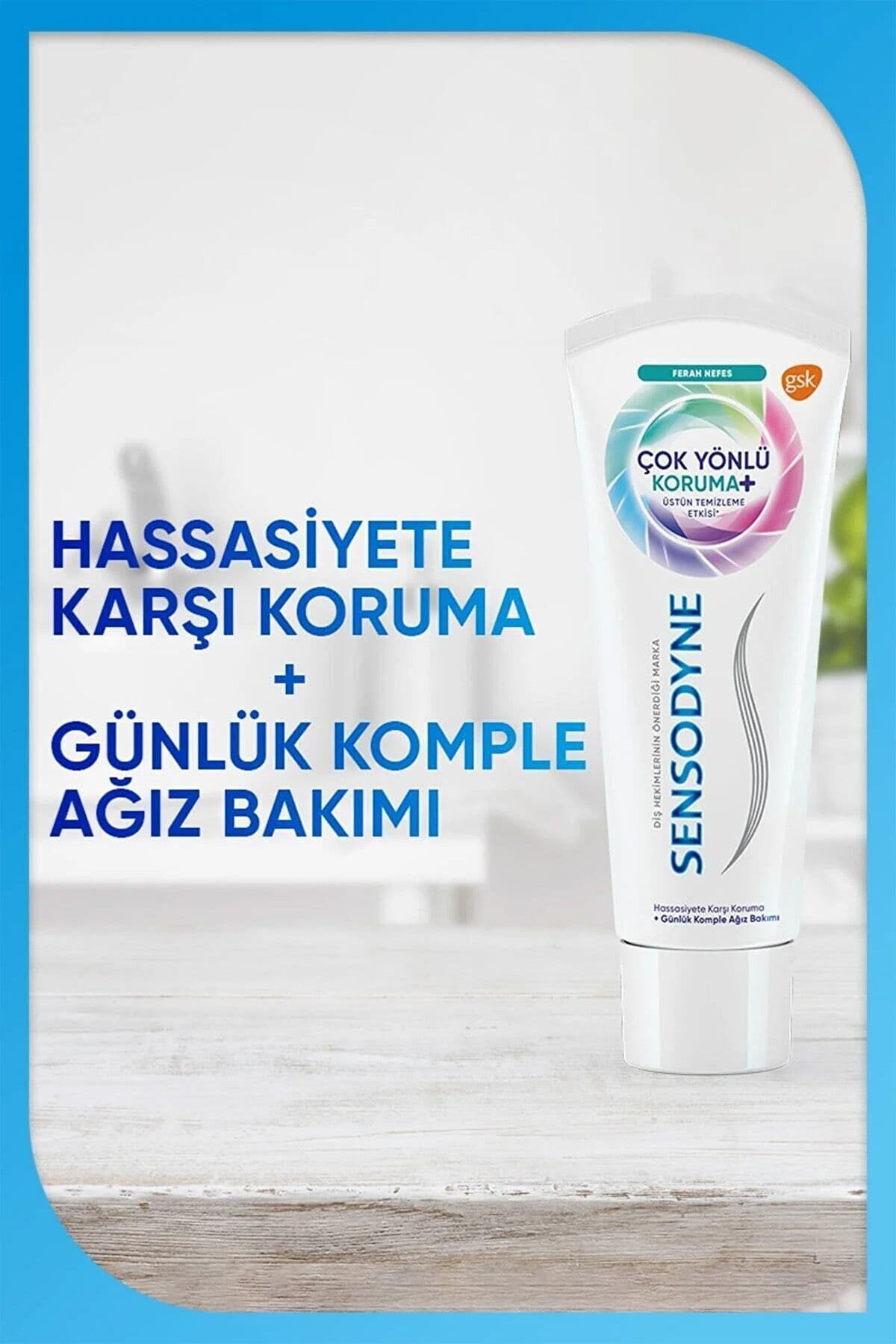 خمیر دندان Sensodyne مدل Çok Yönlü Koruma بسته 1+1 با حجم 2×50ml خمیر دندان Sensodyne مدل Çok Yönlü Koruma بسته 1+1 با حجم 2×50ml