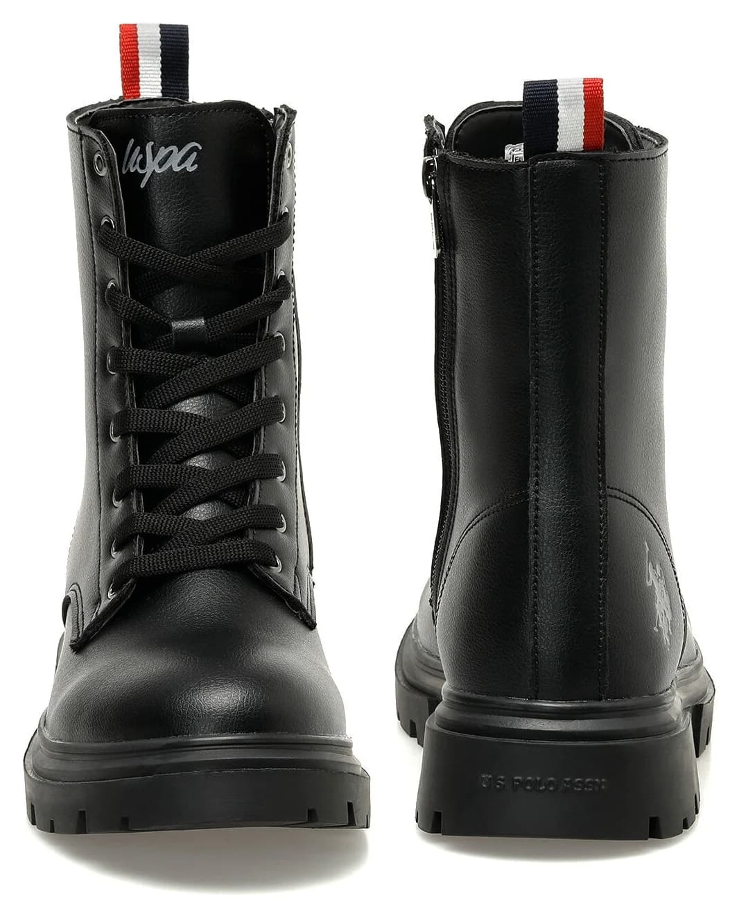 بوت زنانه U.S. Polo Assn. بندی مشکی خزدار کف ضخیم زمستانی مدل HS-5582 بوت زنانه U.S. Polo Assn. بندی مشکی خزدار کف ضخیم زمستانی مدل HS-5582