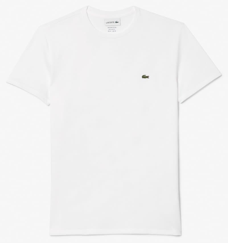 تیشرت مردانه Lacoste یقه گرد سفید فیت معمولی تیشرت مردانه Lacoste یقه گرد سفید فیت معمولی