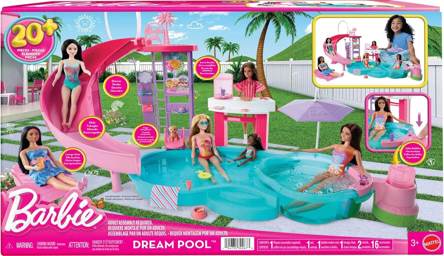 ست بازی استخر Barbie Dream Pool ست بازی استخر Barbie Dream Pool