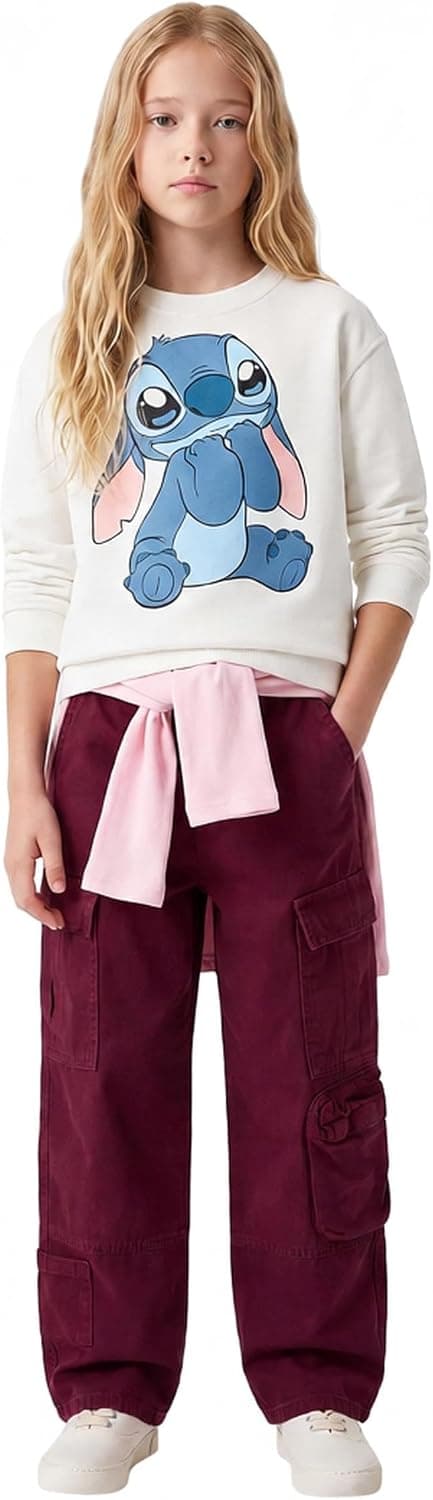 سوئیشرت دخترانه Koton طرح چاپی Stitch آستین بلند یقه گرد لایسنسی سوئیشرت دخترانه Koton طرح چاپی Stitch آستین بلند یقه گرد لایسنسی