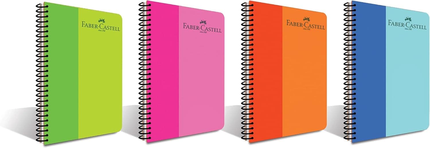 دفتر سیمی Faber-Castell، 100 برگ، کاغذ 70g، A4، خطدار، جلد PP با ضخامت 500 Mikron، رنگهای متنوع دفتر سیمی Faber-Castell، 100 برگ، کاغذ 70g، A4، خطدار، جلد PP با ضخامت 500 Mikron، رنگهای متنوع