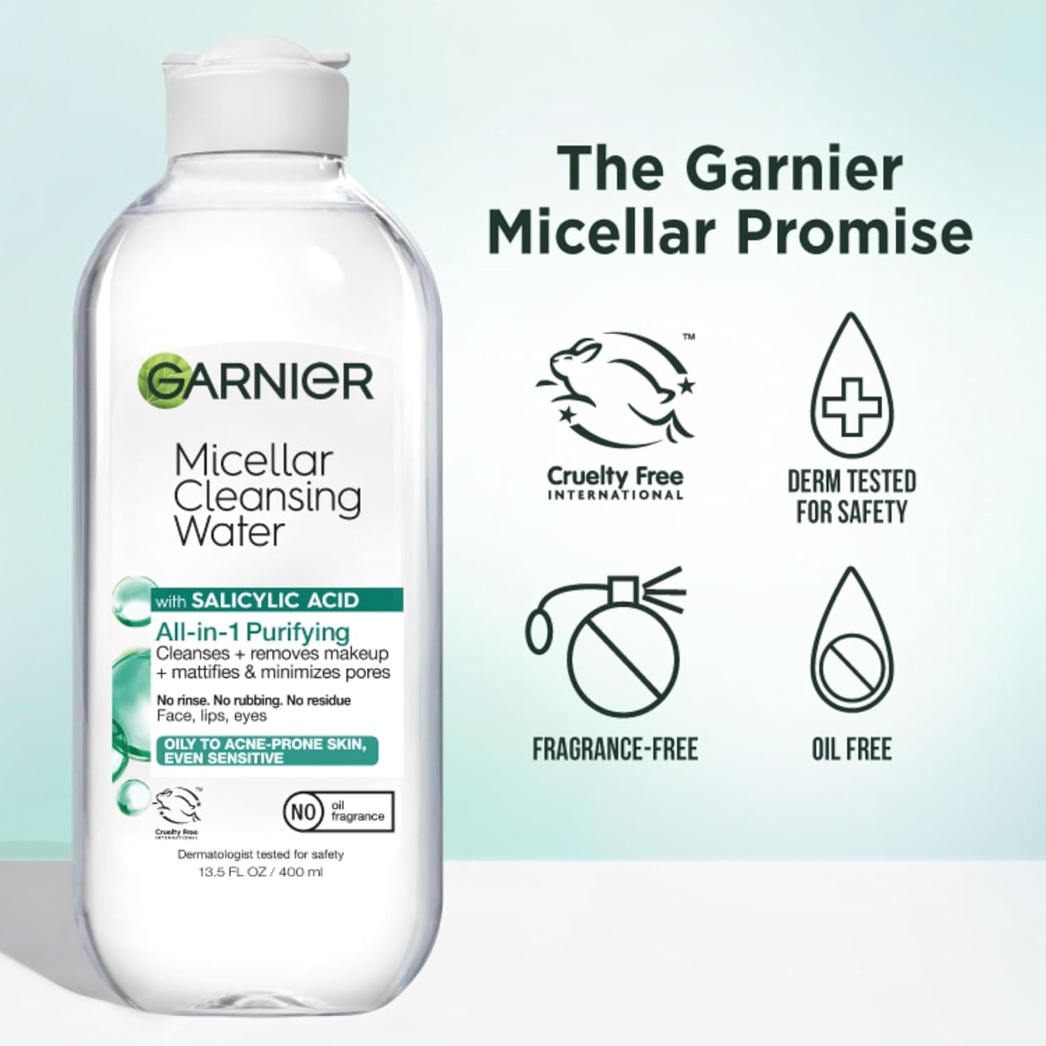 آب میسلار Garnier با سالیسیلیک اسید برای پوست چرب و مستعد آکنه 13.5 Fl Oz آب میسلار Garnier با سالیسیلیک اسید برای پوست چرب و مستعد آکنه 13.5 Fl Oz