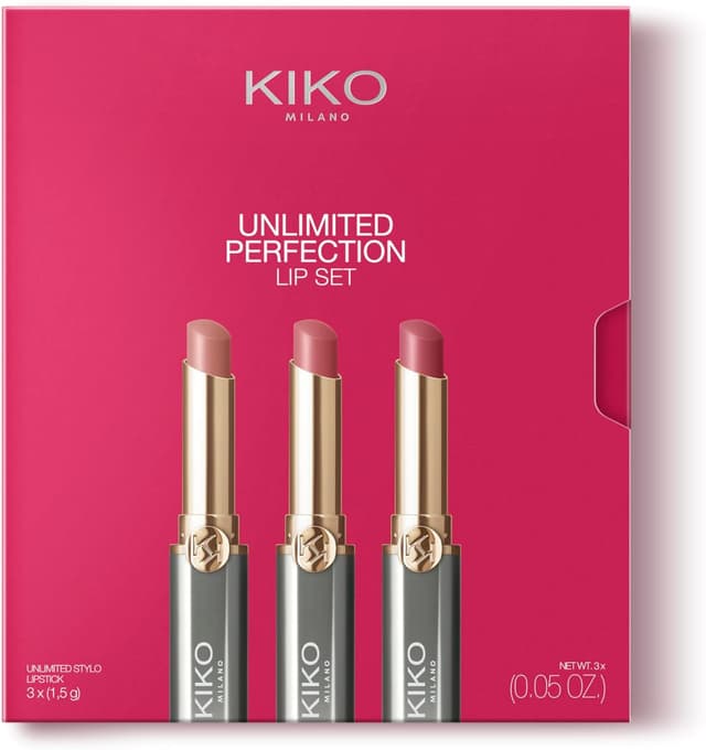 ست رژلب Kiko Milano Unlimited Perfection سهتایی کرمی بدون انتقال با ماندگاری طولانی مدل 01 ست رژلب Kiko Milano Unlimited Perfection سهتایی کرمی بدون انتقال با ماندگاری طولانی مدل 01